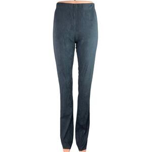 Pinko Faux Suede Women's Blue High Rise Elastic Waisted Tall Trouser Pant Size M